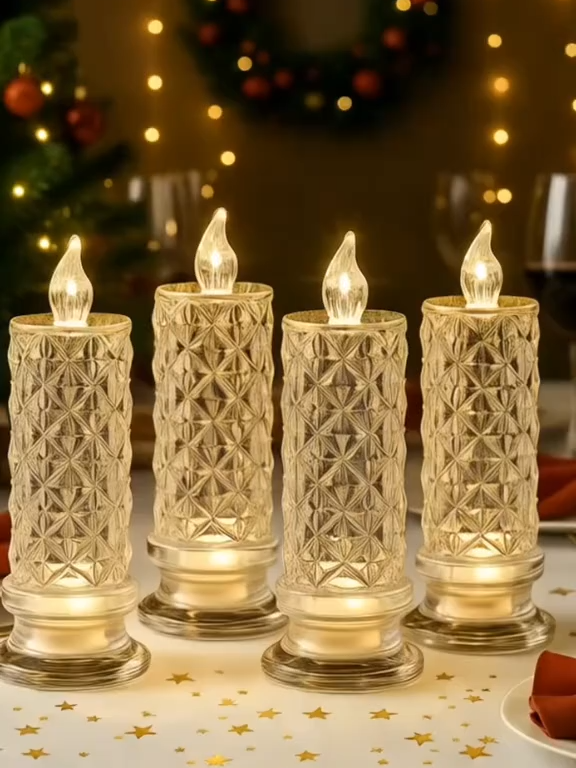 🎁LED Crystal Candle Lights- Romantic Tabletop Night Lights