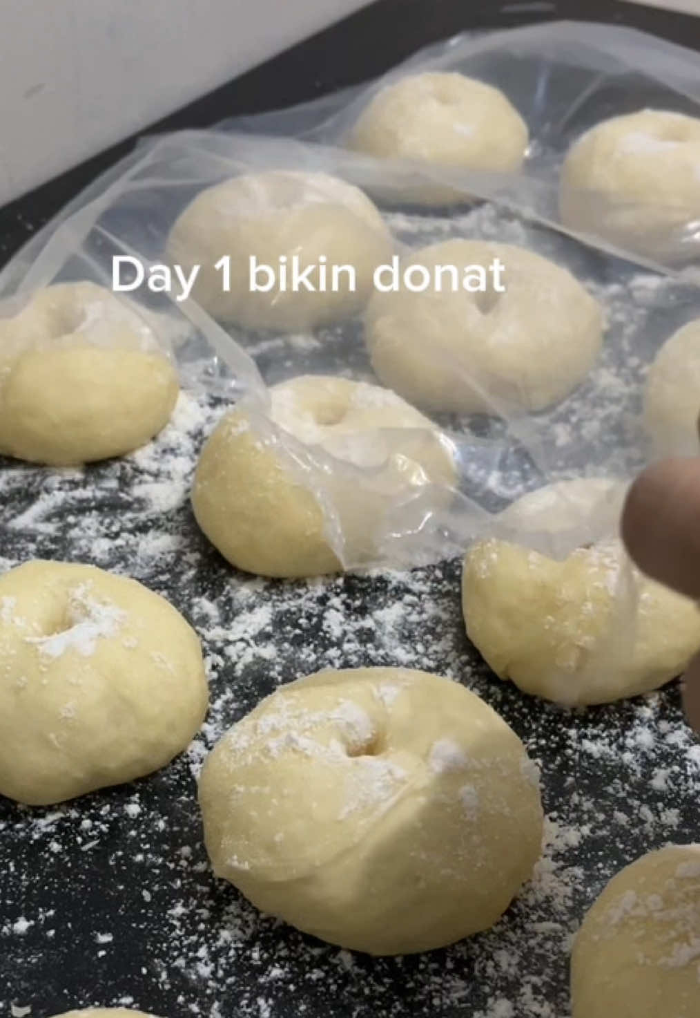 Day 1 bikin donat udah seneng bgt karna ragi nya aktif, tp kok kempes🥲, trs searching apa ini yg namanya over proofing🥲💔, mohon arahan nya para suhu😮‍💨 #day1 #donat 