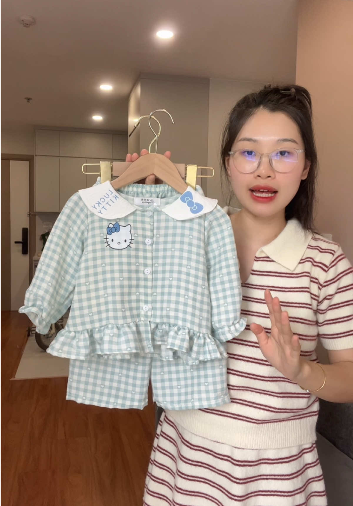 Xanh mint cưng xỉu #shibabyshop #thoitrangtreem #pijamabegai #bomacnhachobe 