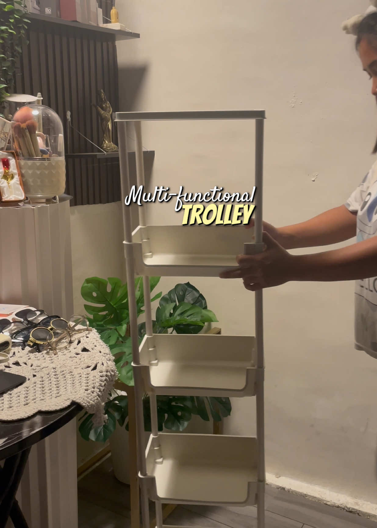 Keep your home clutter-free with this Multi-functional Trolley Shelf! 🏡✨ From books to snacks, toys to kitchen items organize it all in one stylish and portable rack. #HomeOrganizer #StorageSolutions #MultiFunctionalRack #TidyHome #SpaceSaver 