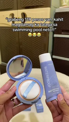 grabeng 119 pesos yan, ito na talaga yung gamit ko since 2024🫶🏻🫶🏻 #waterprooffoundation #pressedpowderwaterproof #foundation #waterproofmakeup #fypdong 