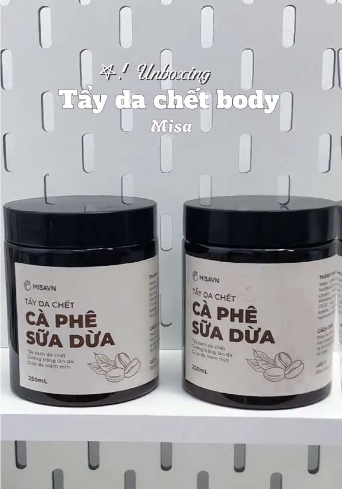 Tẩy tế bào chết cà phê sữa dừa Misa  🥛🥥 #MISAVN #taytebaochetbody #taytebaochetcaphe #goclamdep #unboxing 