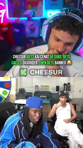 Cheesur gifts Kai Cenat 50 subs, gets banned from chat 😂 #kickclips #kaicenat #cheesur #kickstreaming #twitchstreamer 