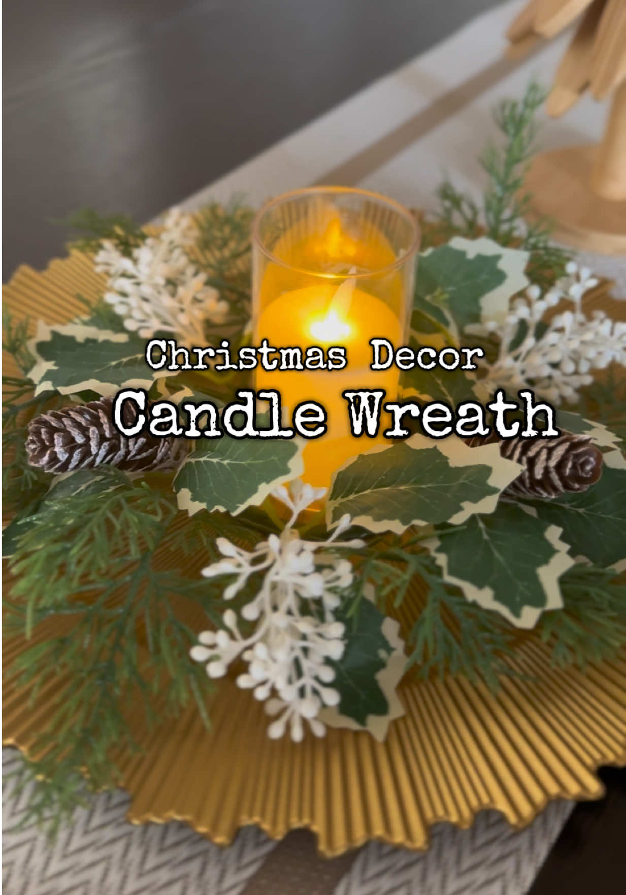 Bringing warmth and light to our home this holiday season with my festive candle wreath! 🕯️🪷✨ #christmaswreath #candlewreath #christmasdecor #festivedecor #holidayvibes 