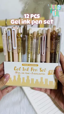 12pcs pastel gel ink pen set retractable cute aesthetic 0.5mm student writing school office supplies stationery #gelpen #gelinkpen #gelpenset #ballpen #schoolsupplies 