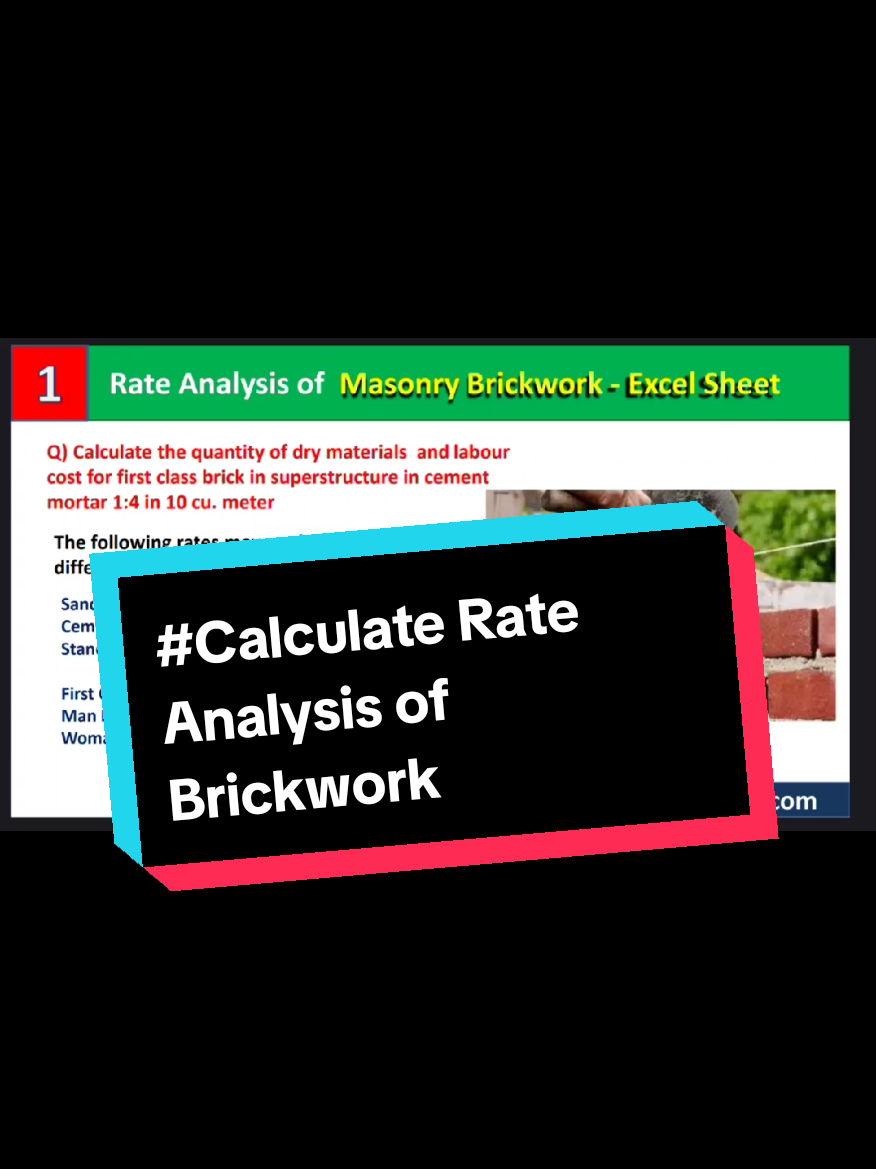 #Calculate Rate Analysis of Brickwork #civilconcept ❤️