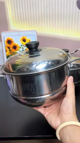 Nồi hấp 21cm tặng kèm xửng hấp tiện lợi nhỏ gọn xinh #noihapinox #noihap #noihapmini #noihap2tang 