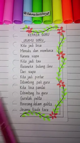 🌻 #liriklagu #jasamuguru  @Rahmadani 💐 