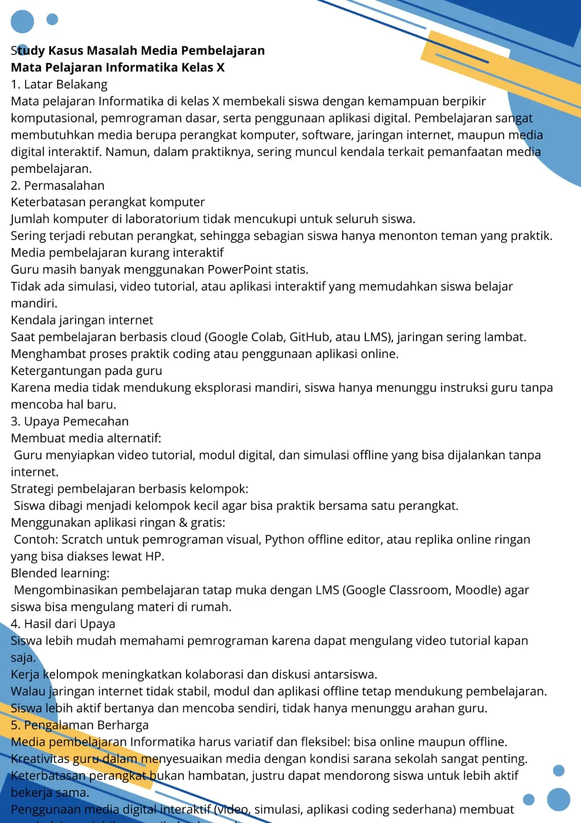 contoh Study kasus yang mau ujian Silakan di ATM#ppg #PPG #ppgdaljab 