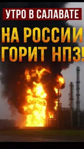 🔥 Салават в огне! Удар по НПЗ в Башкортостане Рано утром в Башкортостане вспыхнул крупный пожар — снова атакован нефтеперерабатывающий завод в Салавате. Это уже не первый прилёт по объекту, который считается стратегическим для России. Пламя и густой дым видны издалека, а Кремль молчит о реальных последствиях. #Башкортостан #Салават #НПЗ #РоссияГорит #Война      
