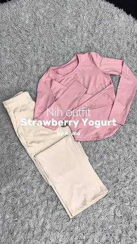 Rekomendasi Outfit strawberry yogurt,atasan simfit pink dipadukan dengas celana kasual sporty auto kece😍#Anmoyoga #fashion #jaketslimfitwanita #fashion #fyp 