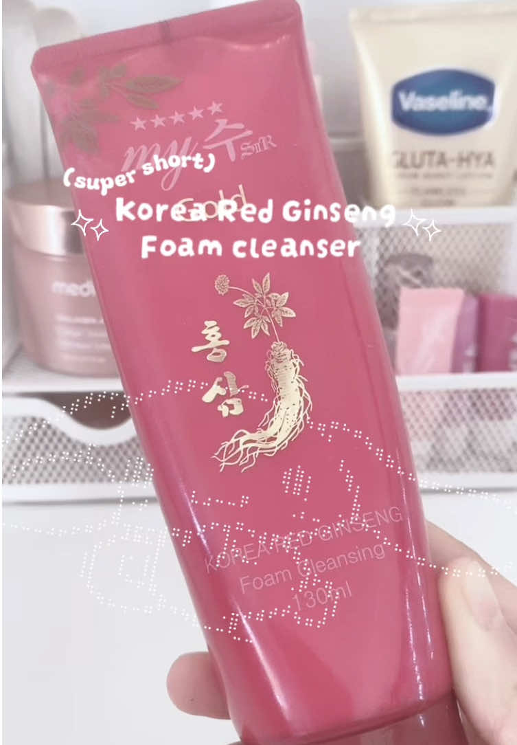 Korean Red Ginseng foam cleanser!!💋 I love it so much! I used 1 bottle this is probably my second one, I use a little only if my makeup is strong !#koreanskincare #foamcleanser #review #fyp #fypシ @YesStyleInfluencers @YesStyle 