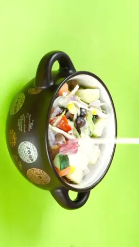 low calories salad with creamy yougurt sause #salad #healthysalad #asmrfood #easyrecepi #homemade 