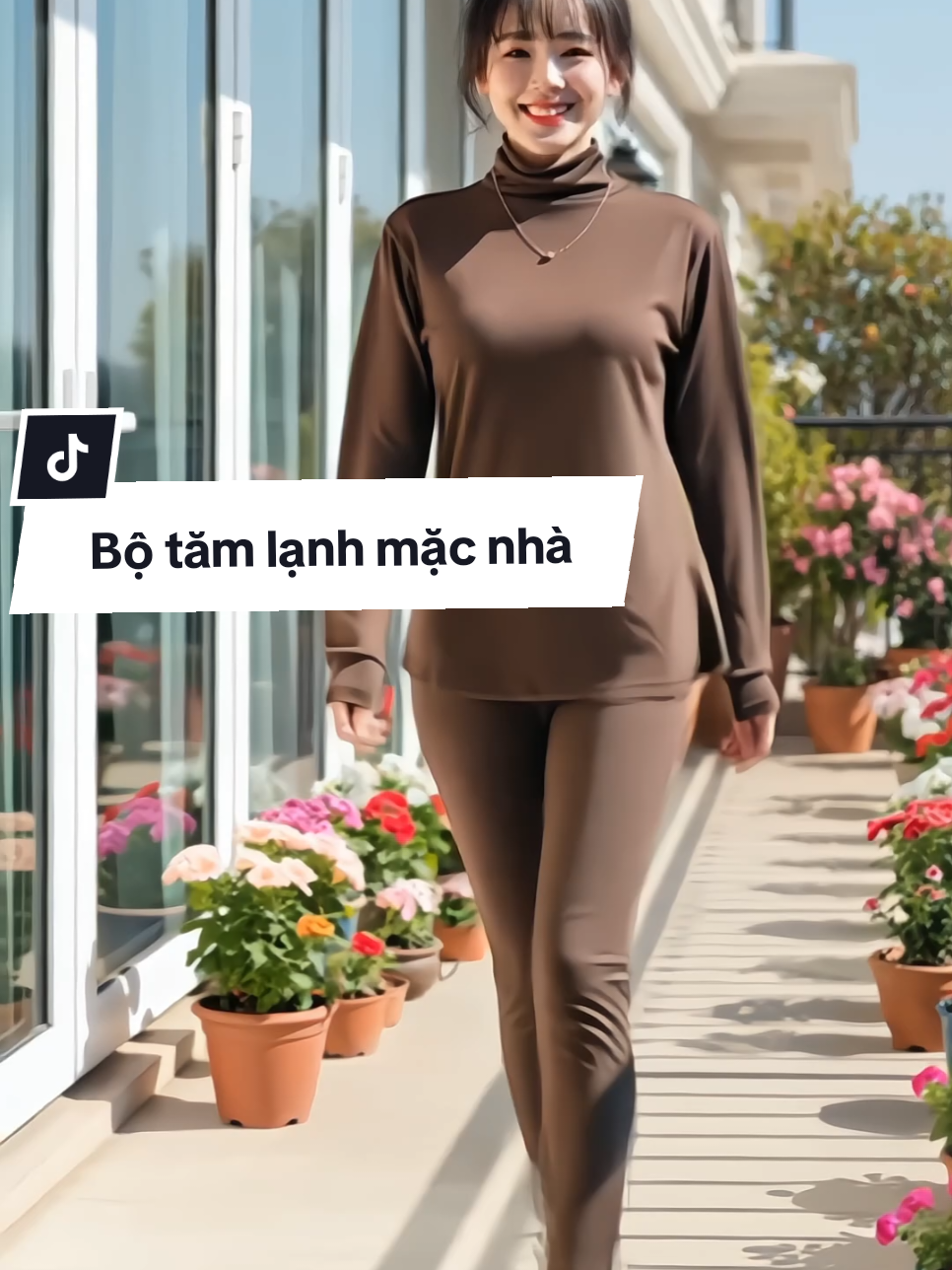 Bộ cổ lọ chất tăm lạnh quần baggy thoải mái, có bigsize cho chị em ạ #bodomacnha #donumacnha #dobonu #bodongu #xuhuong 