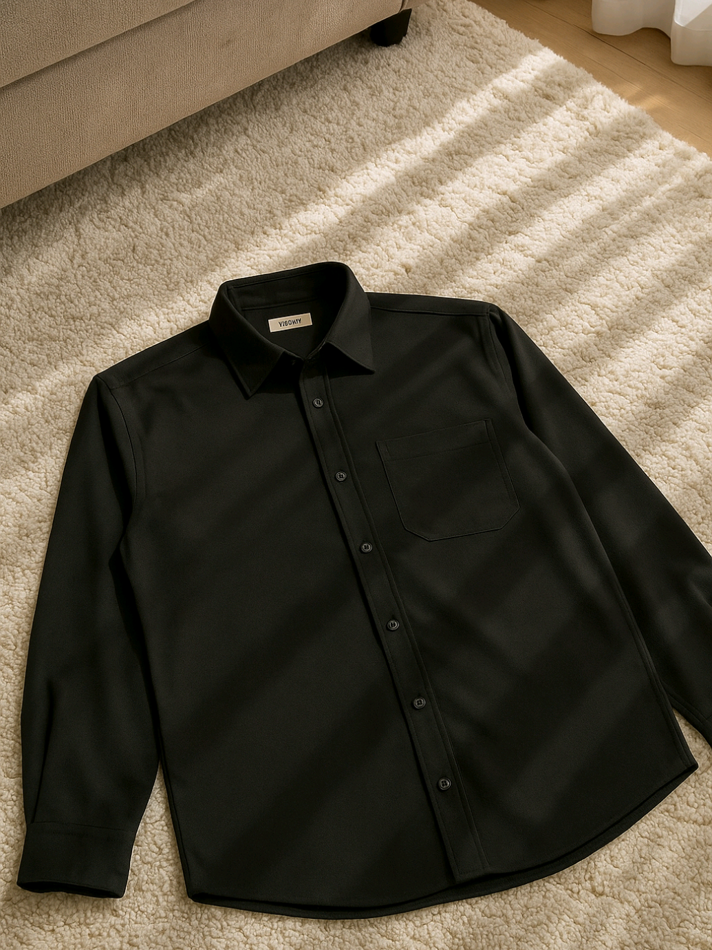 Broodis Kemeja Basic Formal / Casual Polos Pria Hitam Cotton SOFTEE Black Lengan Panjang Slimfit #kemeja #kemejaformal #kemejapria #kemejapolos #fyp 