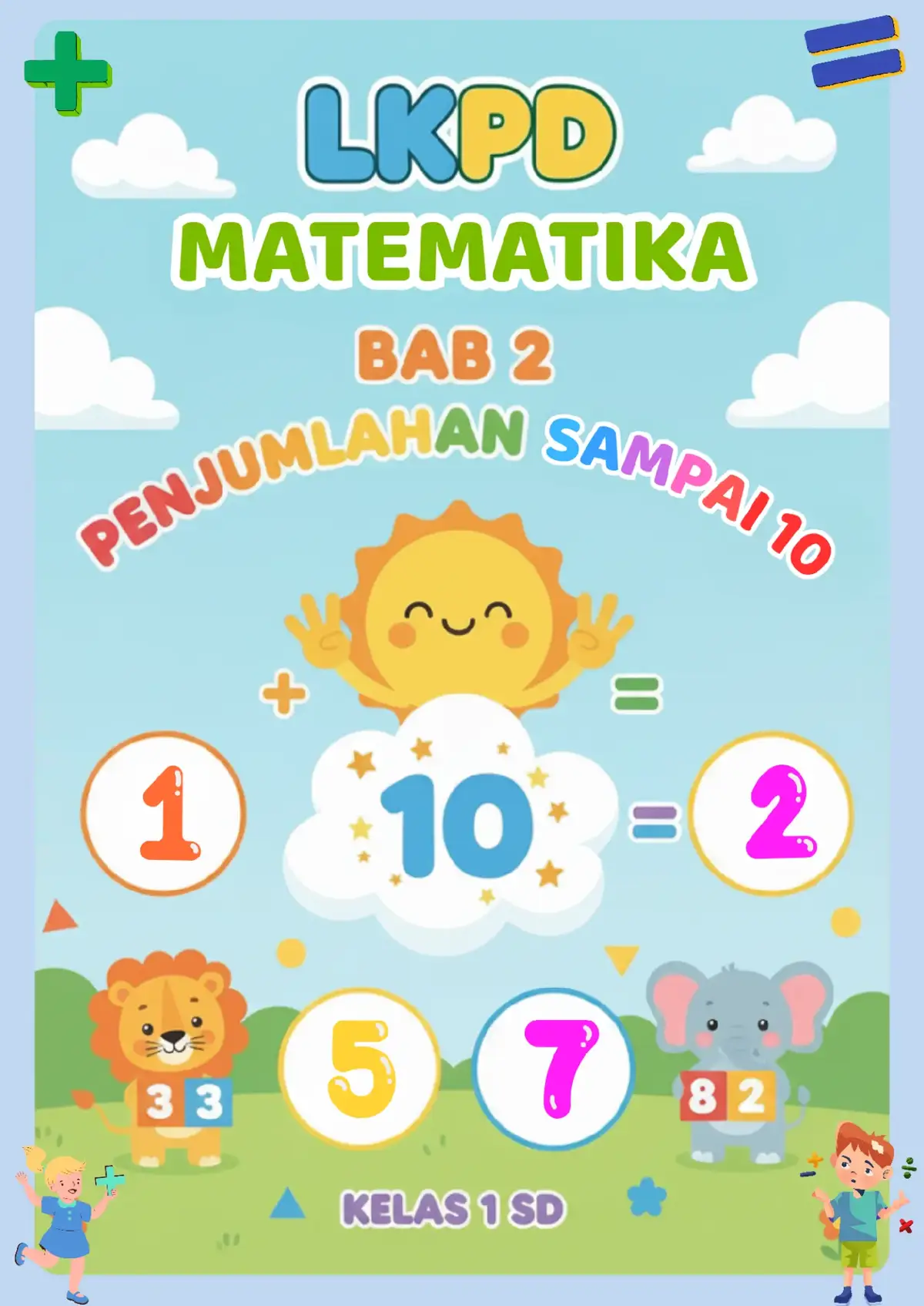 LKPD Matematika Kelas 1SD BAB 2 Penjumlahan sampai 10 #matematika #lkpdkelas1 #penjumlahan #fyp #fypシ゚ 