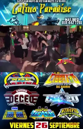 ESTE 26 de septiembre!!! Baile SONIDERO !!! Se les invita que vayan al LATINO PARADISE en 6357 VanNuys !!! #cumbiasonidera #cumbialosangeles #losangeles #sonideros #Cumbia #mexico🇲🇽 @bruss @Oscar Castillo Lopez 