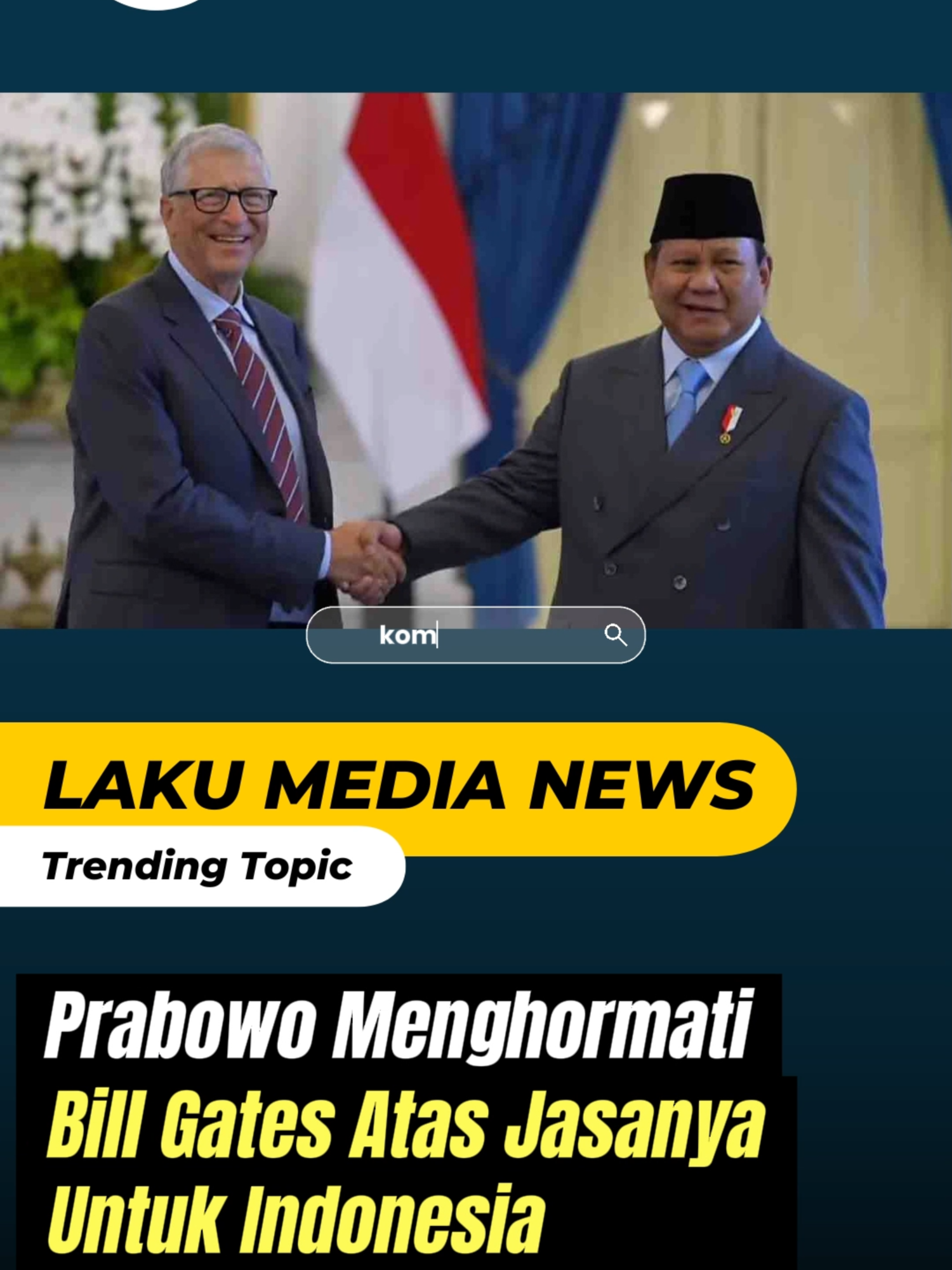 Prabowo Menghormati Bill Gates Atas Jasanya Untuk Indonesia