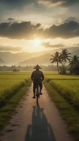 suasana desa sore hari ketika pulang kerja,, #nostalgia #foryou #suasanadesa #fyp #kampung 