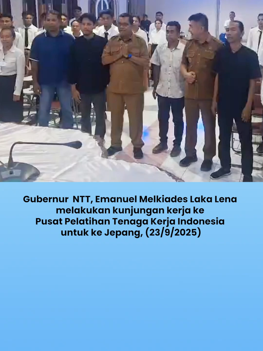 Gubernur Nusa Tenggara Timur (NTT), Emanuel Melkiades Laka Lena, melakukan kunjungan kerja ke Pusat Pelatihan Tenaga Kerja Indonesia untuk ke Jepang Hasil Kerja Sama Pemda Belu, Binawan Grup dan Keuskupan Atambua yang berlokasi di Emaus, Atambua, Kabupaten Belu, (23/9/2025). #tenagakerjaindonesia #kerjadijepang #belu #gubernurntt #bupatibelu