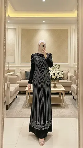 Warna Hitam tuh elegan banget, nih gamis dress buat kamu yg lagi cari dress Kondangan #gamisdress #dresskondangan #ootdkondangan 