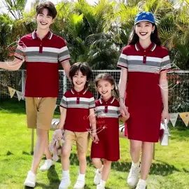 New fashion family set polo shirt dress original stripes cotton 6 colors #familyset #samedaydelivery #coupleshirt #uniform #cashondelivery🔥 