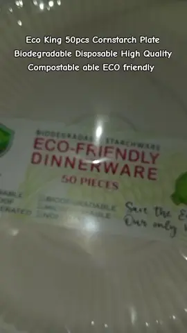 Eco King 50pcs Cornstarch Plate Biodegradable Disposable High Quality Compostable ECO Friendly #plate #biodegradable #highquality #EcoFriendly #disposable 