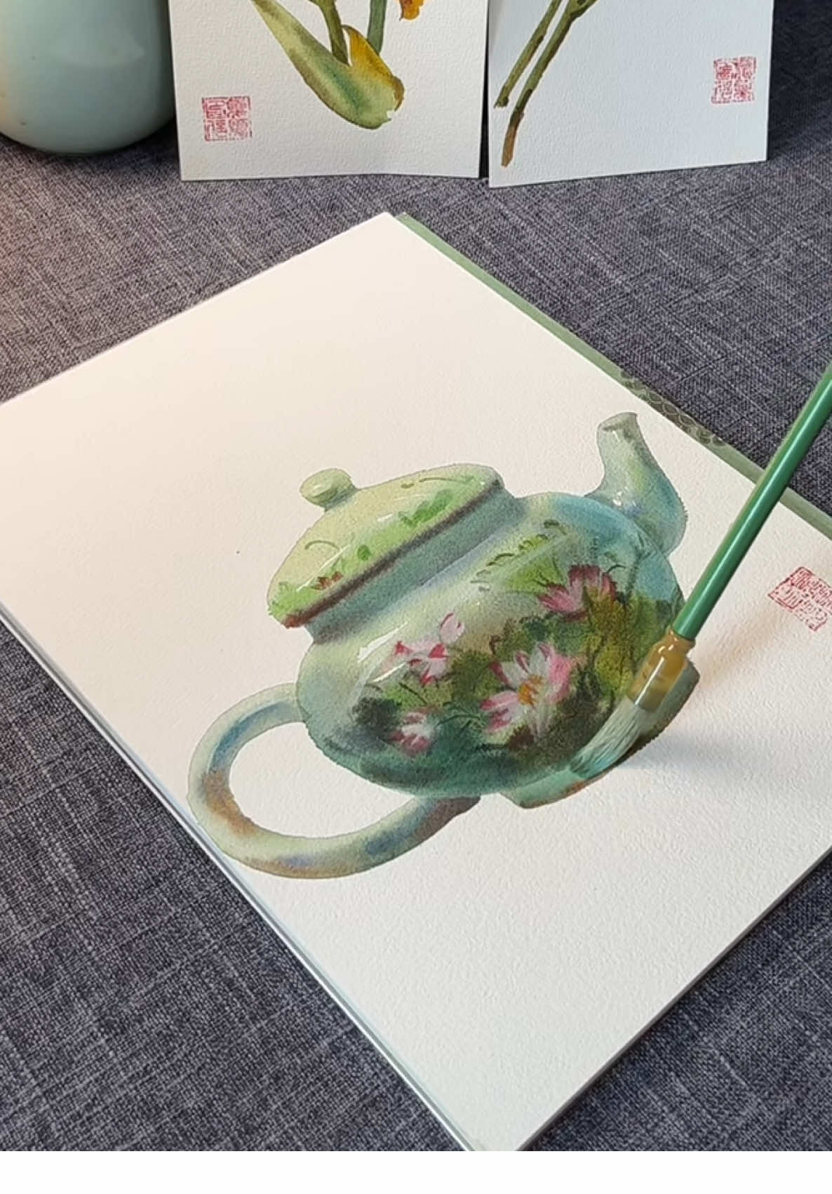 Cùng mình xem cách vẽ chiếc bình hoa bằng màu nước.. Nguồn sưu tầm #lopvegocnhoconang #gocnhoconang #watercolor #vemaunuoc #watercolorpainting 