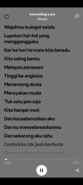 everything u are Hindia #fypage#everythinguare#musikviral#masukberandafyp 