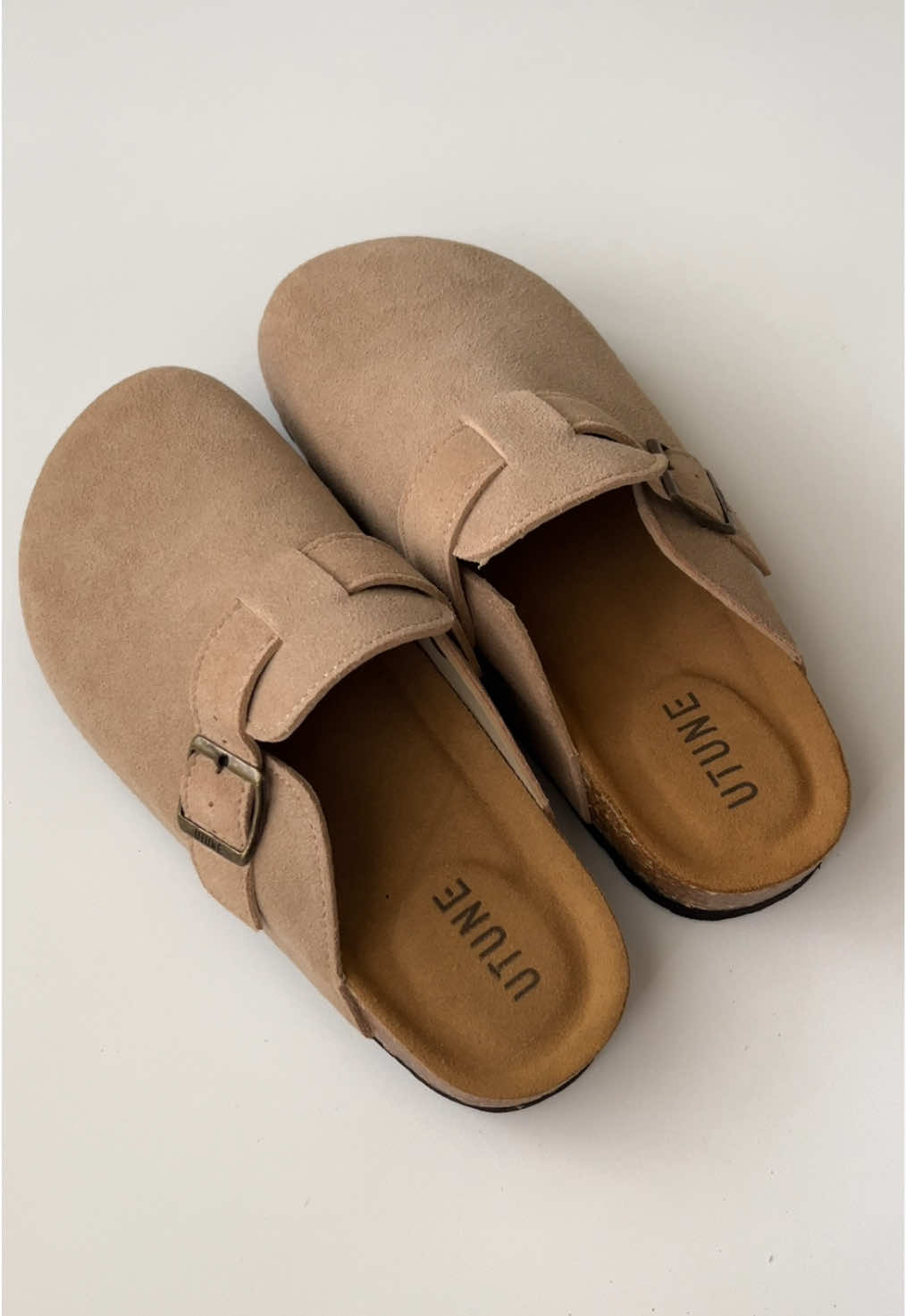 Utune retro suede half slippers✨ #halfslippers #clogs #clogslippers 