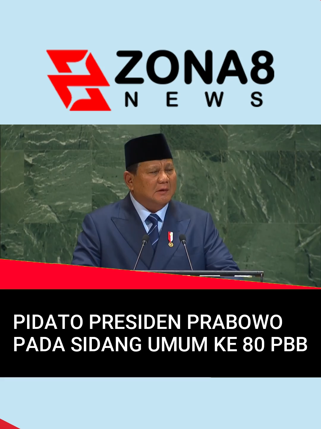 Pidato Presiden Prabowo pada Sidang Umum ke 80 PBB #prabowo