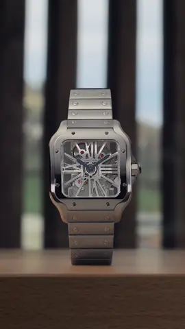 Designed for a perfect fit on the wrist and precisely weighted to optimise comfort, the skeleton movement of the Santos de Cartier watch stays true to the pioneering spirit of Alberto Santos Dumont. #SantosdeCartier