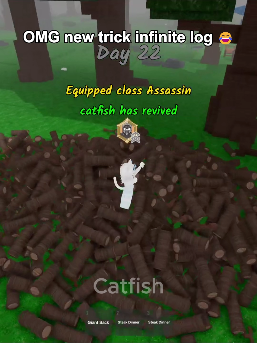 OMG new trick infinite log 😂 #99nightintheforest #roblox #usa