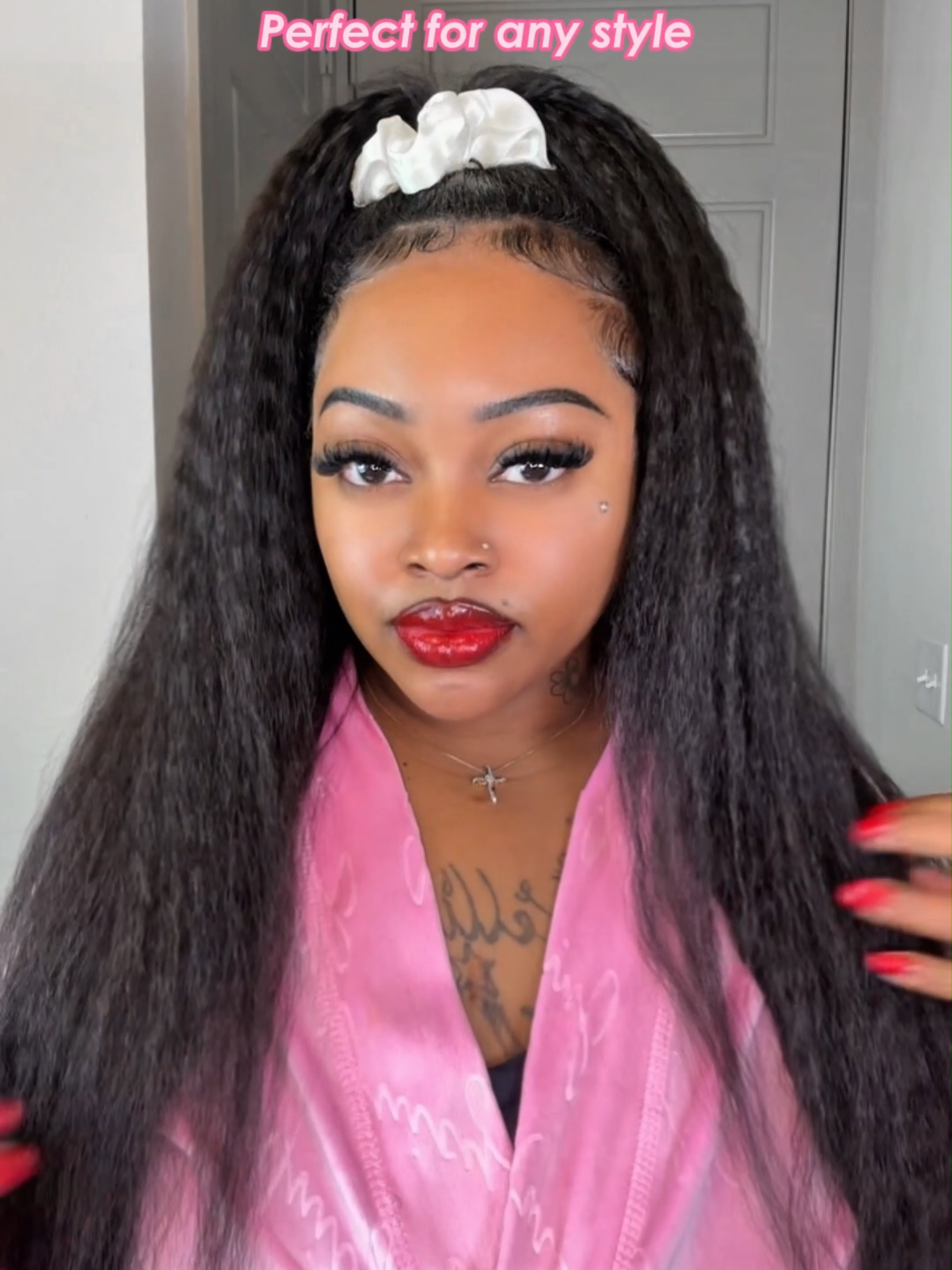 No one will guess it's a wig when you go out😎✨💕 #tiktoktopwigs #curlymehair #blackgirlmagic #kinkystraighthair #hairvideos #fyp #hairtok #naturalwig #weargowig #weargowigs #flashsale #wigsforsale #curlywig