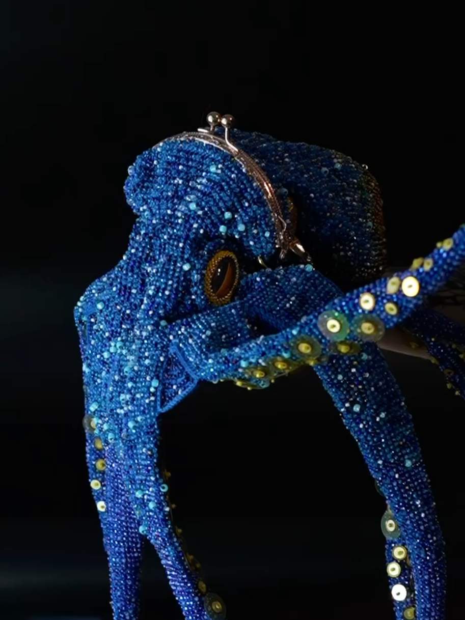 самый тактильный дружок #сумкаручнойработы #сумкасфермуаром #осьминог 