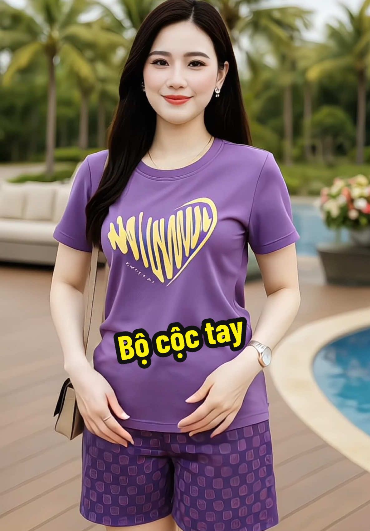BỘ NỮ CỘC TAY MẶC Ở NHÀ IN HÌNH TIM #bococtay #review #huongmalum 