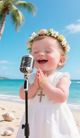 Baby singing #baby #cutebaby #jesus #babyvoice #godblessyou #jesuslovesyou #hallelujah #aiart #amen #fyp #healing #wolink 