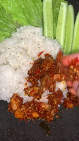 sambel baby cumi kenapa enak banget!! 😩  #mukbang #sambal 