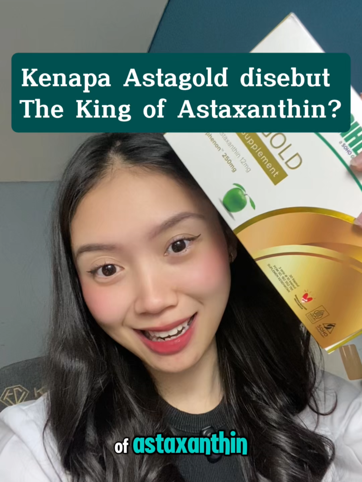 Disebut King of Astaxanthin karena Astagold bukan sekadar kapsul biasa. 12 mg Astaxanthin Fuji Jepang + ApplePhenon USA 250 mg, kualitas farmasi ketat, bikin glowing nyata & awet muda. #Astagold #GlowingDariDalam #Astaxanthin #AntiAging #KulitGlowing #PremiumSkincare #SkincareIndonesia #FYP