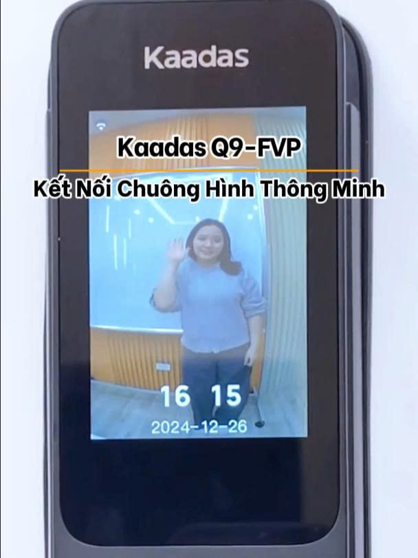 Kaadas Q9-FVP tích hợp chuông hình tiện lợi cho phép chủ nhà đàm thoại trực tiếp với khách bấm chuông cửa. Đặc biệt, màn hình LCD 3.5inch tiện lợi và tiết kiệm, không cần lắp thêm chuông hình ngoài. #tiktok #khoathongminh #khoavantay #khoadientu #kaadas #khoakaadas