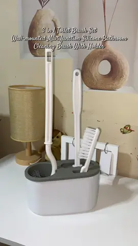 3 in 1 Toilet Brush Set Wall-mounted Multifunction Silicone Bathroom Cleaning Brush With Holder #toiletbrush #toiletbowlcleaner #3in1toiletbrush #bathroomcleaning 