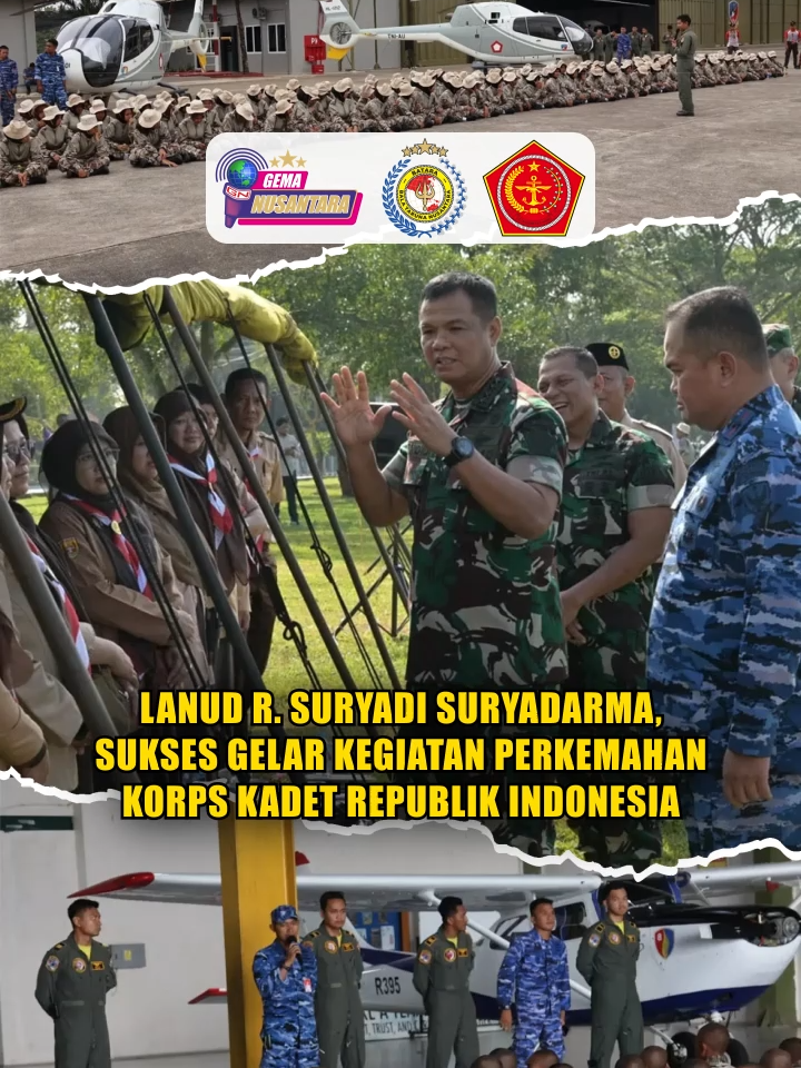 Lanud R. Suryadi Suryadarma, Sukses Gelar Kegiatan Perkemahan Korps Kadet Republik Indonesia Puspen TNI - Danlanud R. Suryadi Suryadarma Marsma TNI M.R.Y. Fahlefie, S.Sos., psc., didampingi pejabat Lanud R. Suryadi Suryadarma menerima kedatangan Wakil Panglima TNI Jenderal TNI Tandyo Budi Revita, S.Sos., beserta rombongan, di Lanud R. Suryadi Suryadarma, Sabtu (20/9/2025) dalam rangka peninjauan perkemahan Korps Kadet Republik Indonesia, di Lapangan Angkasa, Lanud R. Suryadi Suryadarma. Dalam kesempatan tersebut, Danlanud Sdm menyampaikan kegiatan perkemahan Korps Kadet Republik Indonesia yang diselenggarakan bertujuan membentuk karakter sebagai remaja yang mempunyai jiwa patriotisme dan nasionalisme. Wakil Panglima TNI berharap sinergi ini terus ditingkatkan, sehingga semakin banyak siswa mendapatkan motivasi untuk menjadi generasi muda yang disiplin, berkarakter, dan mencintai tanah air. Wakil Panglima TNI sekaligus meninjau SPPG Lanud R. Suryadi Suryadarma dan diterima langsung oleh Ka SPPG Lanud Sdm Gilang Satria, S.I.Kom. Sumber : Puspen TNI #tniprima #tnipatriotnkri #nkrihargamati #tnikuatrakyatbermartabat #listrik #pantes #indonesia #kejaksaan #berantakan #dudung #gaet #tentara #seniornya #ri #prada #opm #negara #keadilan #hut #silfester #lucky #mati #oknum #polisi #bgttt #tni #perempuan #pln #kemerdekaan #tewas