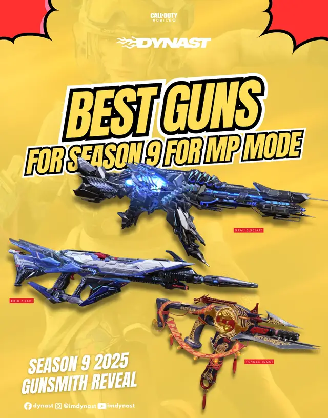 SEASON 9 2025 BEST WEAPONS FOR MP MODE🔥 #dynast #codm #callofdutymobile #foryou #fyp 