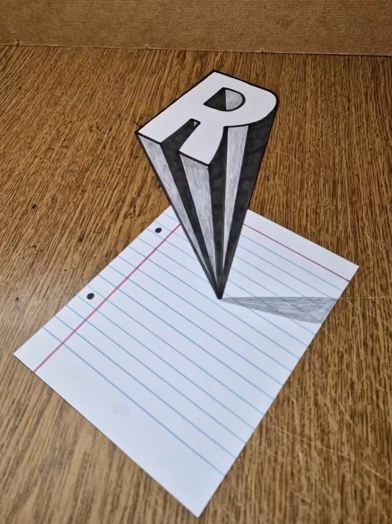 How To Draw 3D Letter 