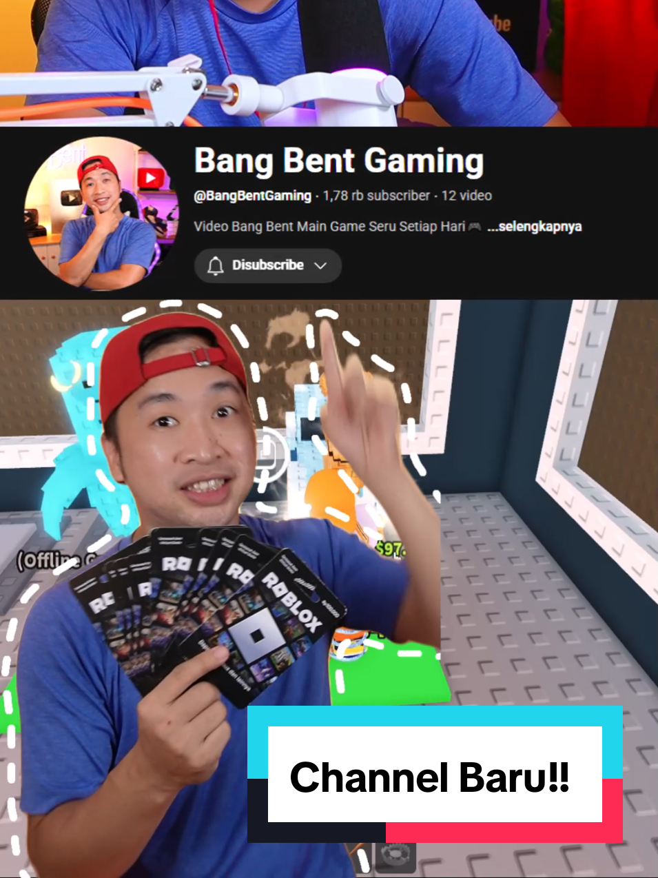 SUBSCRIBE Youtube @bangbentgaming 🤗 #bangbent #robloxindonesia #gaming