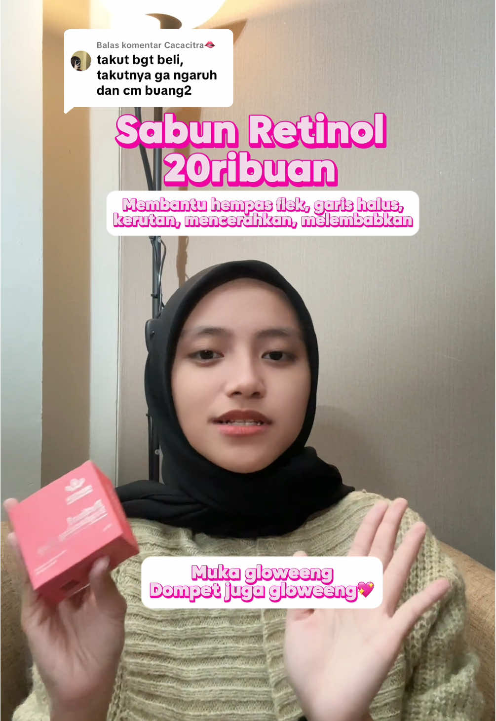 Membalas @Cacacitra🫦  Sabun batang retinol yang kandungannya ga kaleng-kaleng, tapi gak bikin dompet kering💖 Checkout di keranjang kuning‼️ #sabunretinol #retinol #fyp #hiqween #hempasflekhitam 