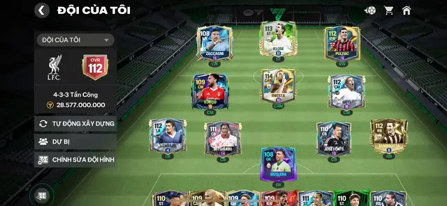 #fcmobilevn mang đội hình mạnh nhất tới đây ::)))