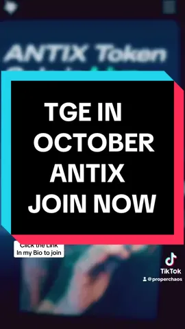 TGE is in October, Join Antix now!  #cryptocurrency #ai #crypto 