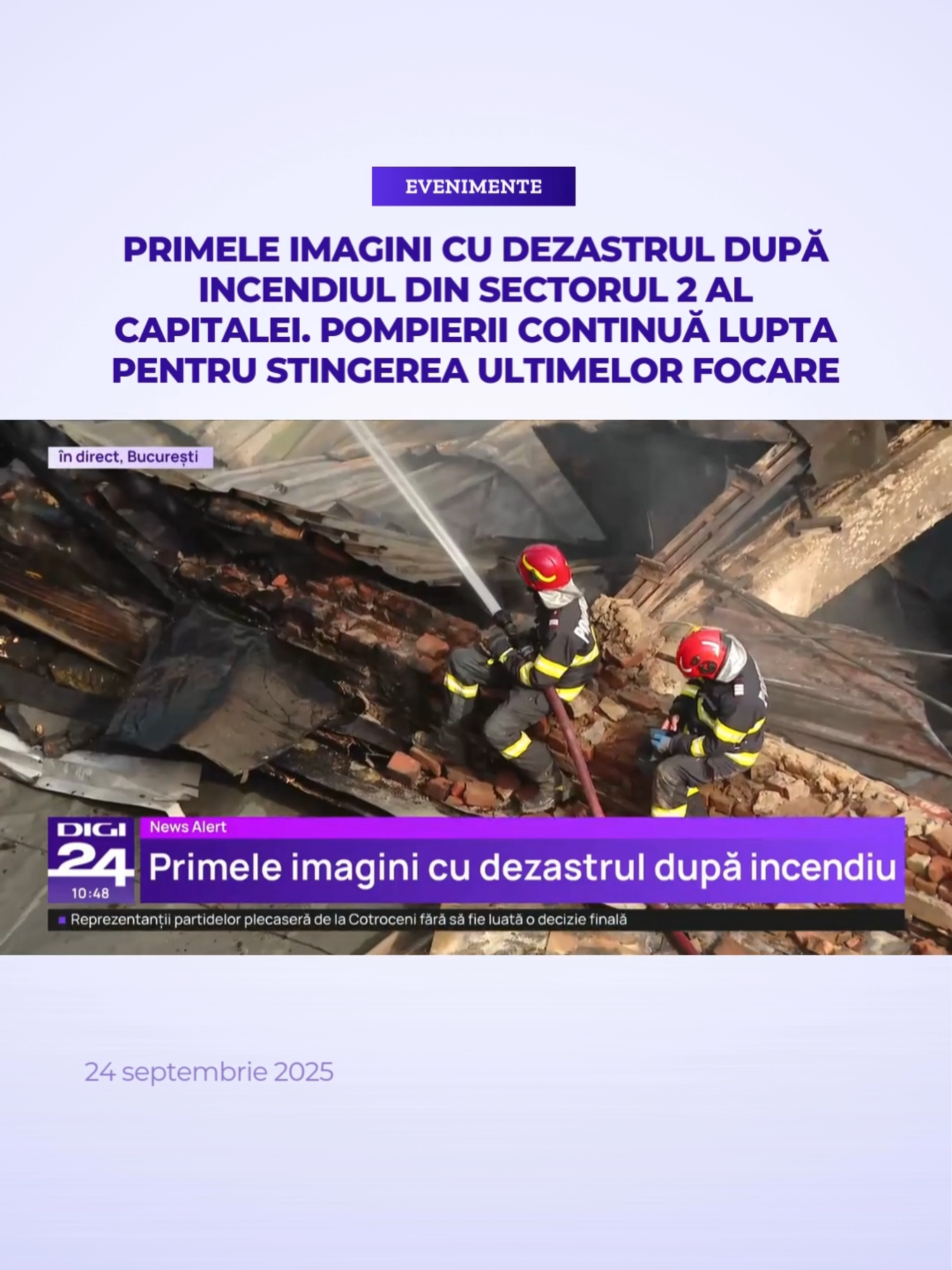 Primele imagini surprinse de la înălțime arată amploarea dezastrului provocat de incendiul izbucnit marți seara la o hală din Sectorul 2 al Capitalei. Flăcările au mistuit o suprafață de 7.000 de metri pătrați, iar intervenția pompierilor continuă pe tot parcursul zilei pentru stingerea ultimelor focare și pentru a preveni reaprinderea. #digi24 #stiriledigi24 #incendiu #bucuresti #sector2
