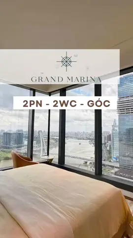 Căn hộ 2 phòng ngủ - căn góc - toà Sea - Grand Marina Saigon - View trực diện sông, cầu Ba Son, khu đô thị Thủ Thiêm - Full Nội thất. #grandmarinasaigon #masterisehomes #jwmarriott #marriott #chothuecanho 